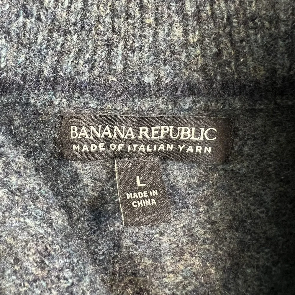 Banana Republic Sweater Mens Large Wool‎ Collared Pullover Merino Italian Yarn